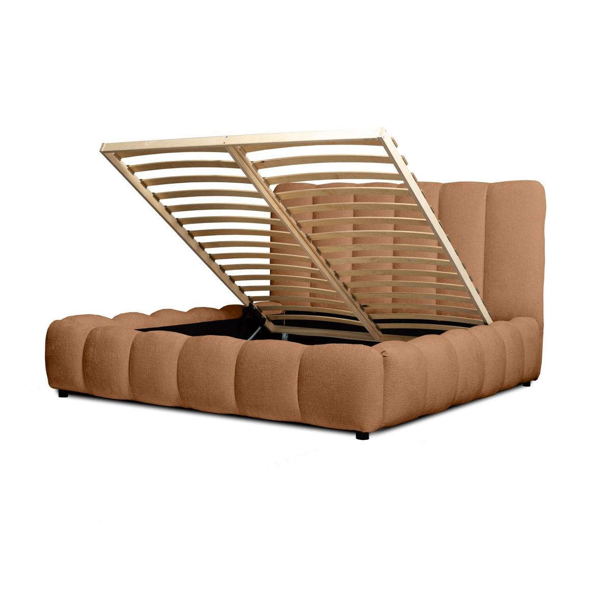POLSTERBETT Heda Komplettset - Rotbraun, Holzwerkstoff/Textil (140/200cm) - Fun Möbel
