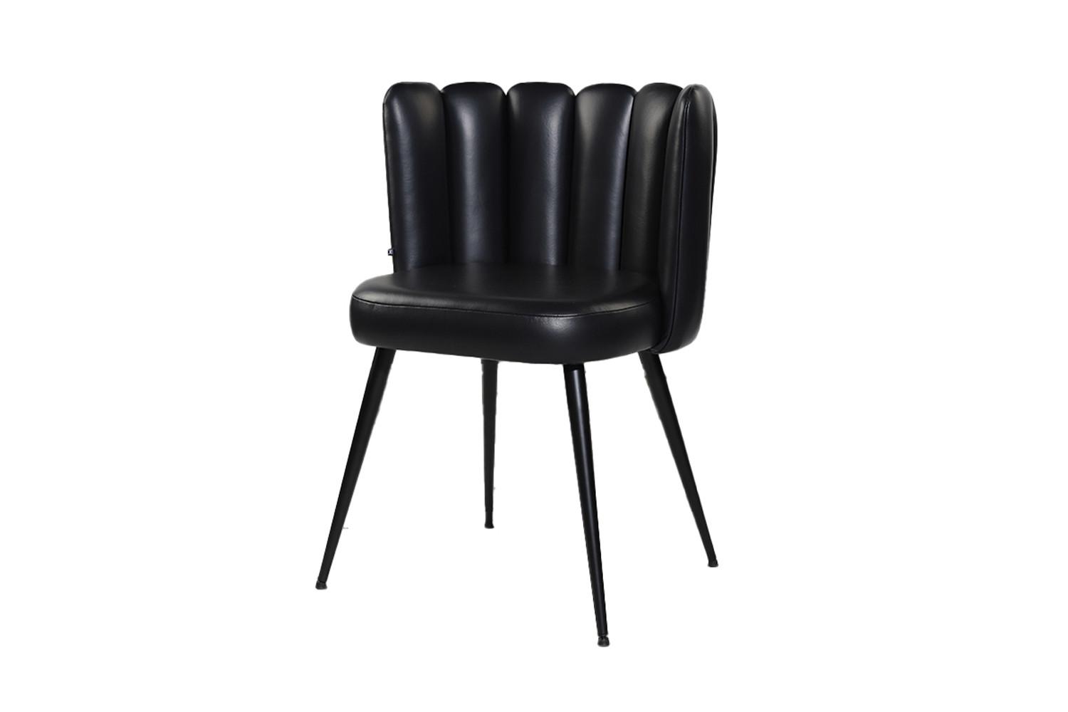 ESSZIMMERSTUHL JADA Schwarz Leder (1er-Set) - Schwarz, Leder/Kunststoff (59/79/55cm) - KAWOLA