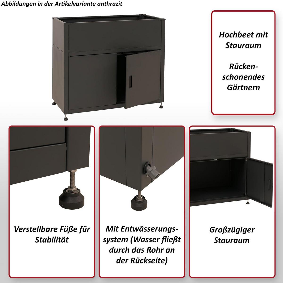 HOCHBEET Anthrazit - Anthrazit, Metall (101/91/51cm) - MCW
