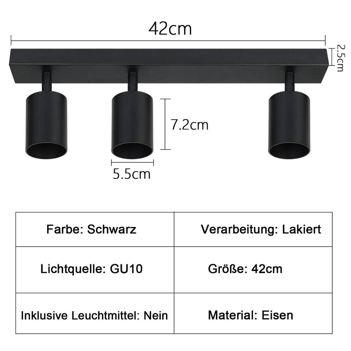 DECKENSTRAHLER Scheinbold 5.5/14/42 cm - Akaziefarben, Metall (42/5.5/14cm) - ZMH