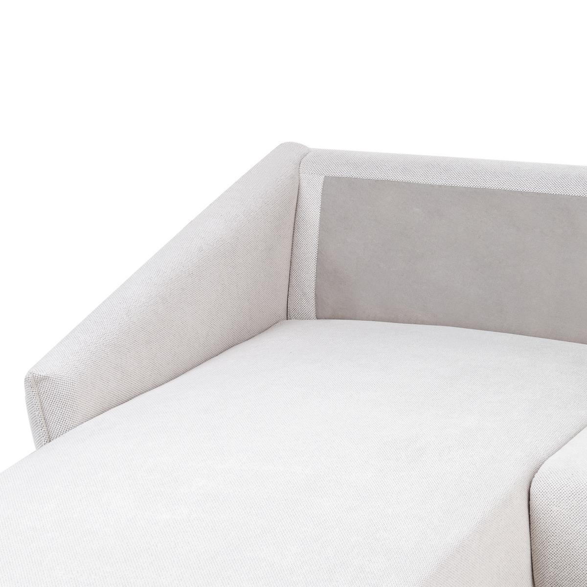 ECKSOFA 3-Sitzer Stoff Cremeweiß rechtsseitig Varde - Creme, Textil (245/162cm) - Beliani