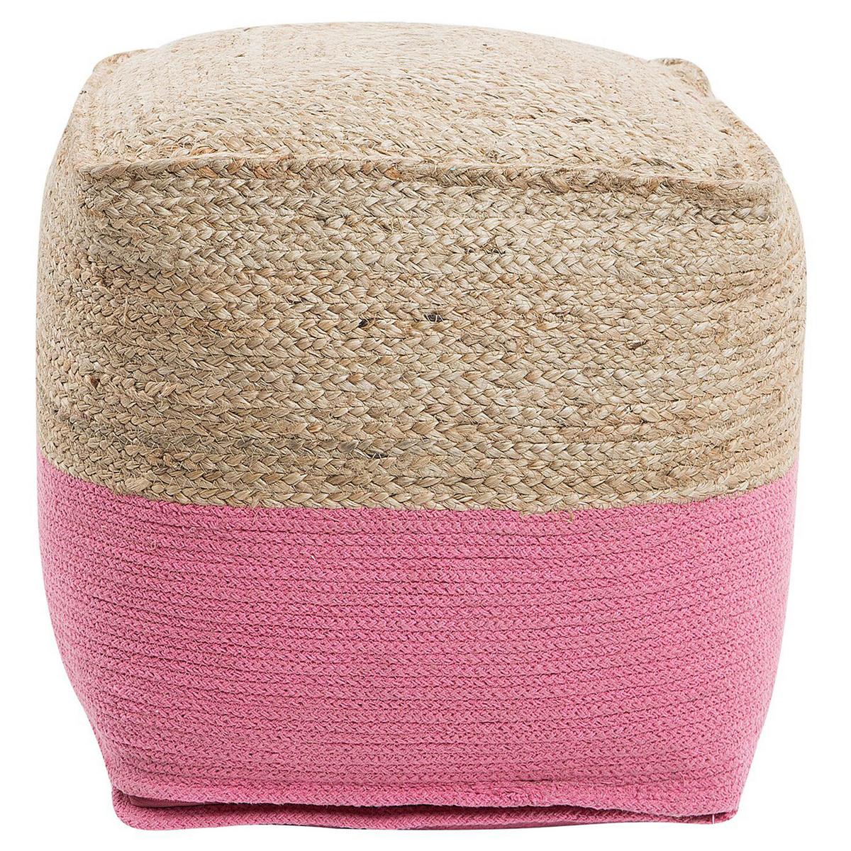 POUF Kirama 44/44/44 cm - Beige, Naturmaterialien (44/44/44cm) - Beliani