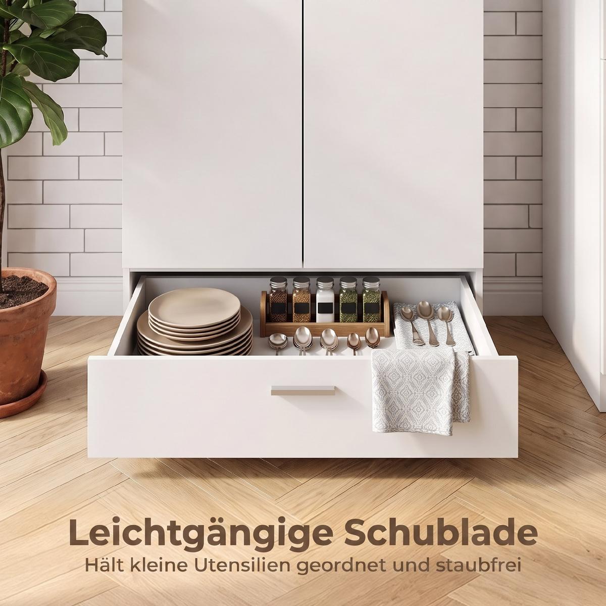 SIDEBOARD MDF Weiß - Weiß, Holzwerkstoff/Metall (42/100/80cm) - HOMCOM