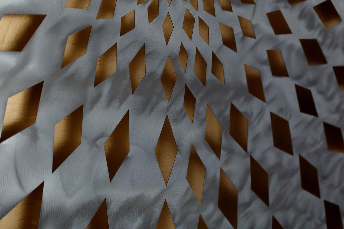 METALLBILD Gold 80/80 cm - Silberfarben/Goldfarben, Metall (3/80cm) - KUNSTLOFT