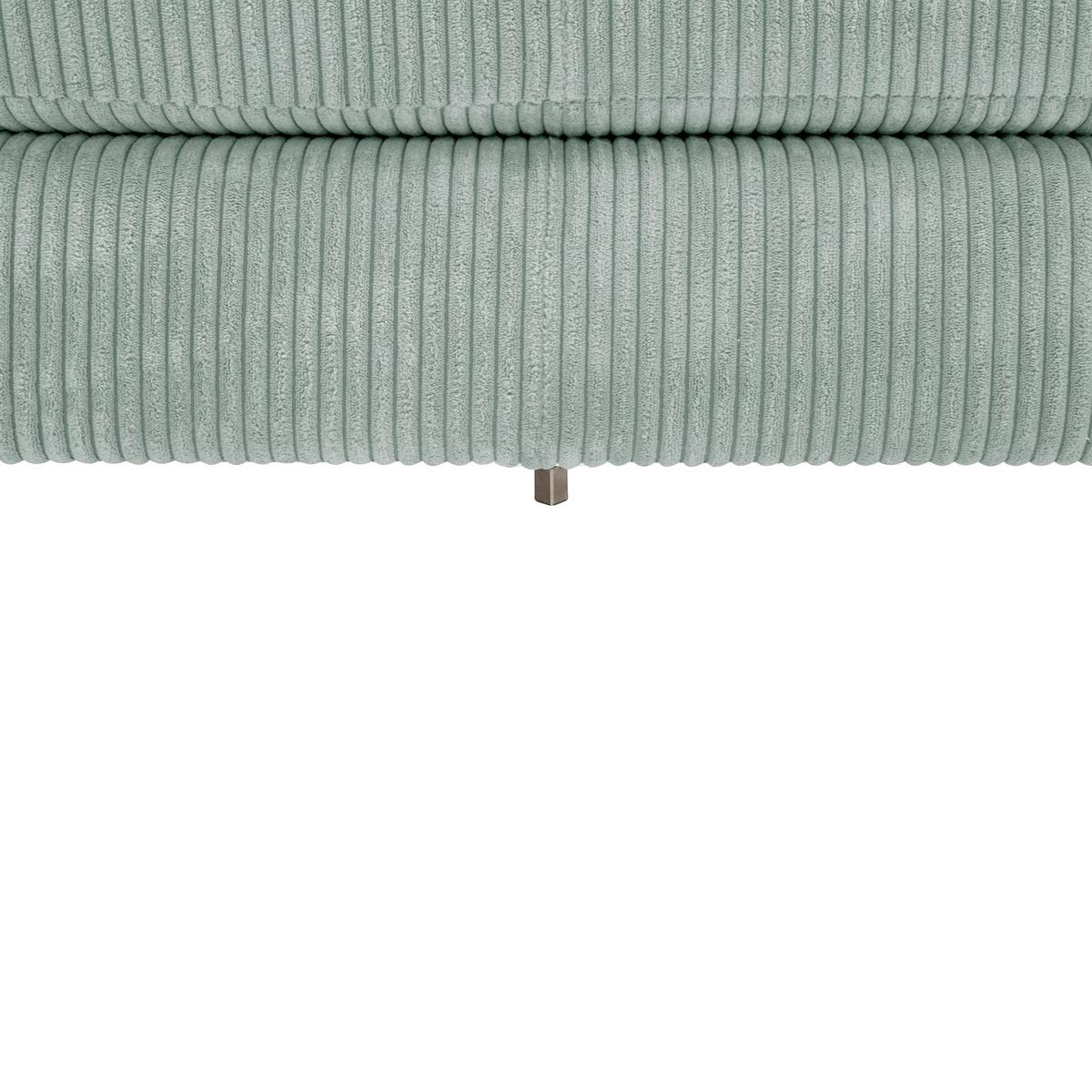 SOFA mit Longchair rechts Kaylynn Cordstoff silber - Silberfarben, Kunststoff (175/294cm) - 58aufmkessel
