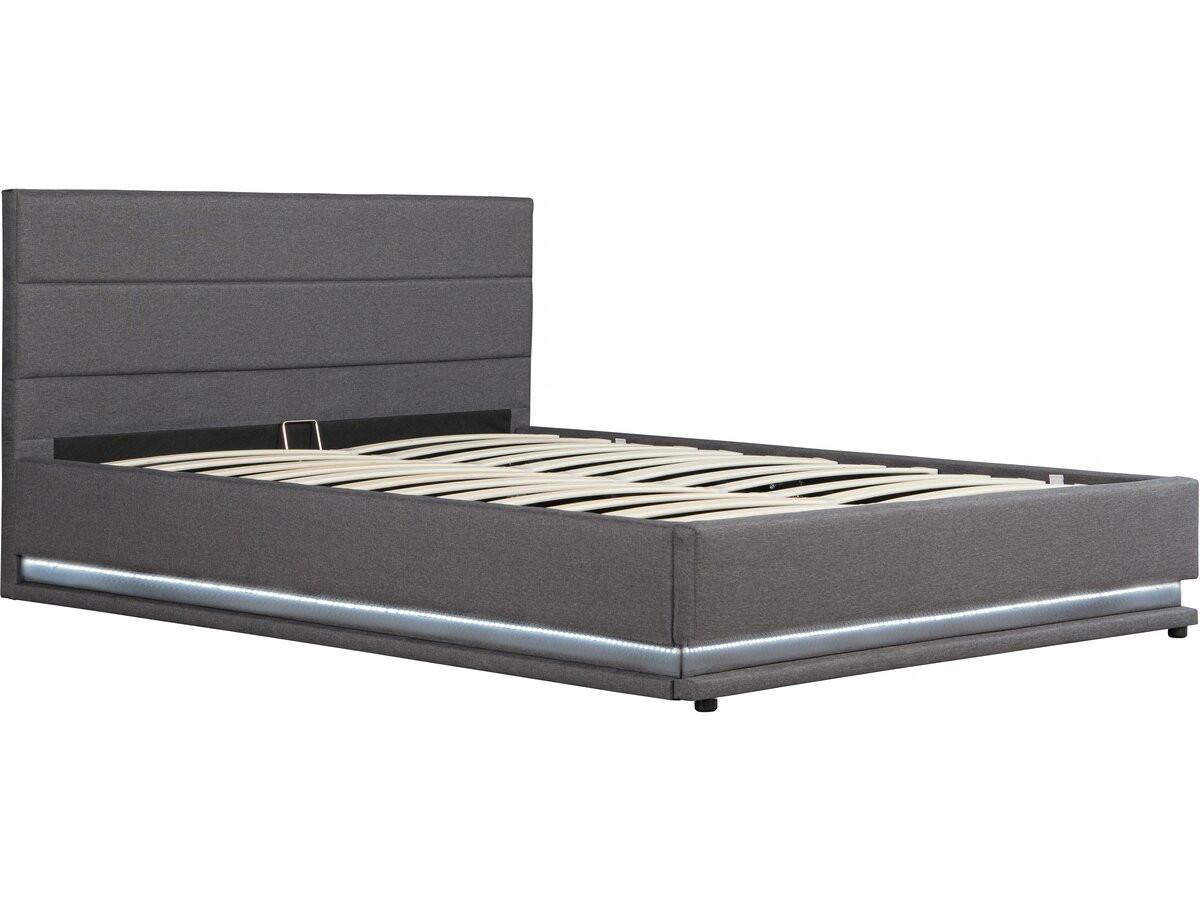 BETT anastasia Grau - Grau, Textil (190/140cm) - Habitat Garten