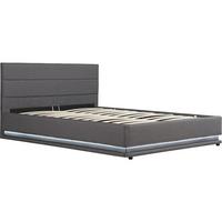 BETT anastasia Grau - Grau, Textil (190/140cm) - Habitat Garten