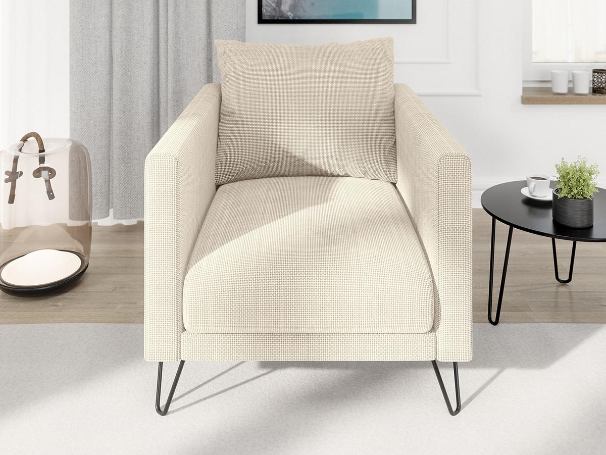 SESSEL Harmony Beige Chenille - Beige/Schwarz, Holz/Textil (80/85/100cm) - S-Style Möbel