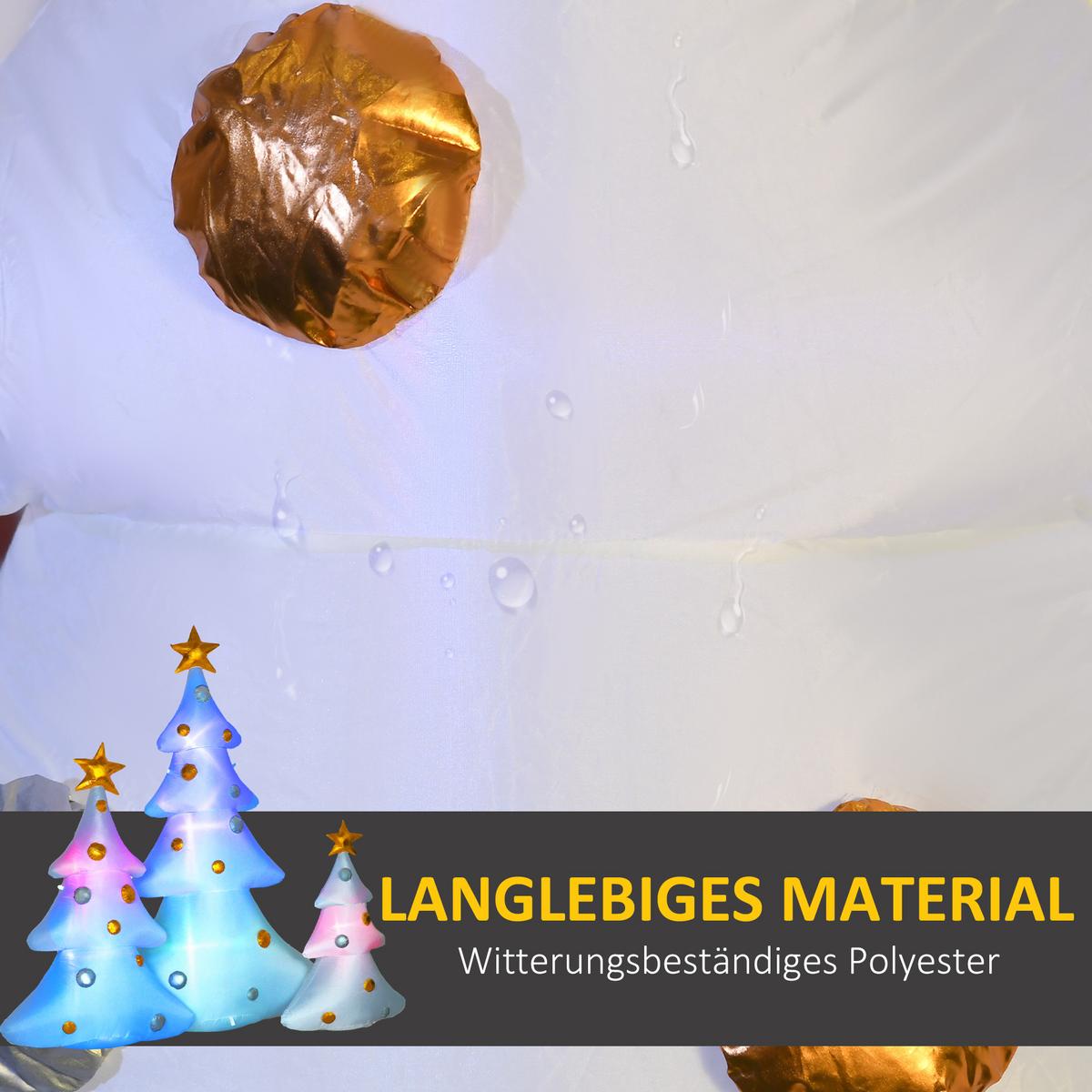 AUFBLASBARE Weihnachtsdekoration mit LED-Licht, 210 cm 3er-Set Weihnachtsbaum - Multicolor, Kunststoff (77/210/239cm) - HOMCOM