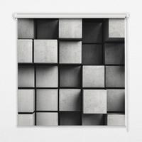 INNENROLLO - Fensterrollo - Rollo - 100x100 cm - Steinwürfel - Grau, Kunststoff (100/100/0.5cm) - TULUP