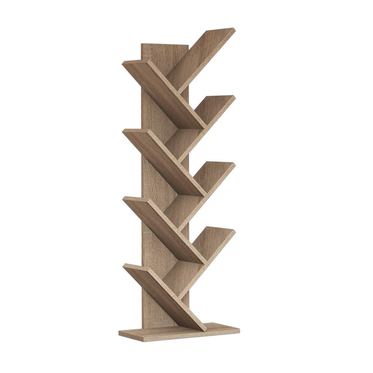 BÜCHERREGAL mit 8 Regalböden 22/46/128,5 cm - Naturfarben, Holzwerkstoff (46/128.5/22cm) - Calicosy