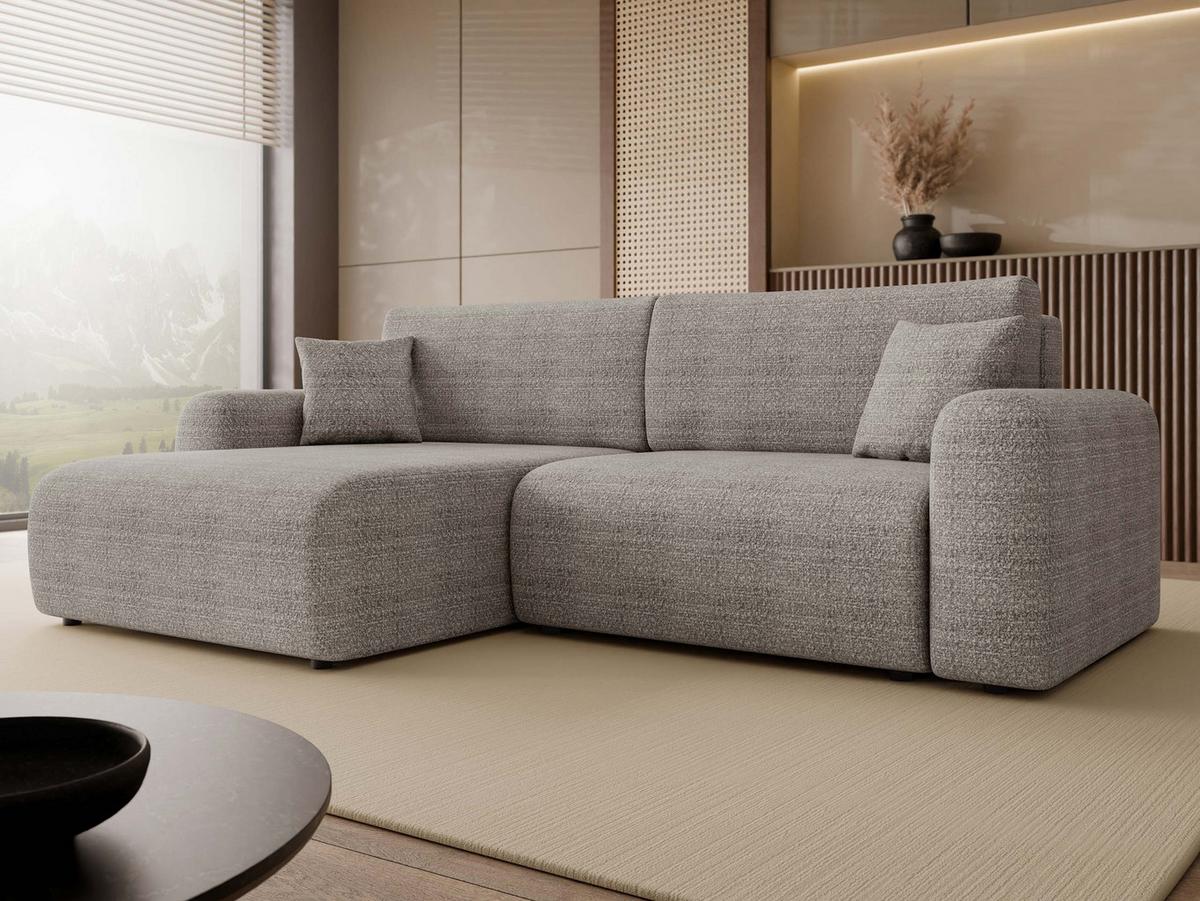 ECKSOFA Floryn L - Schwarz/Grau, Holz/Kunststoff (245/145cm) - MIRJAN24