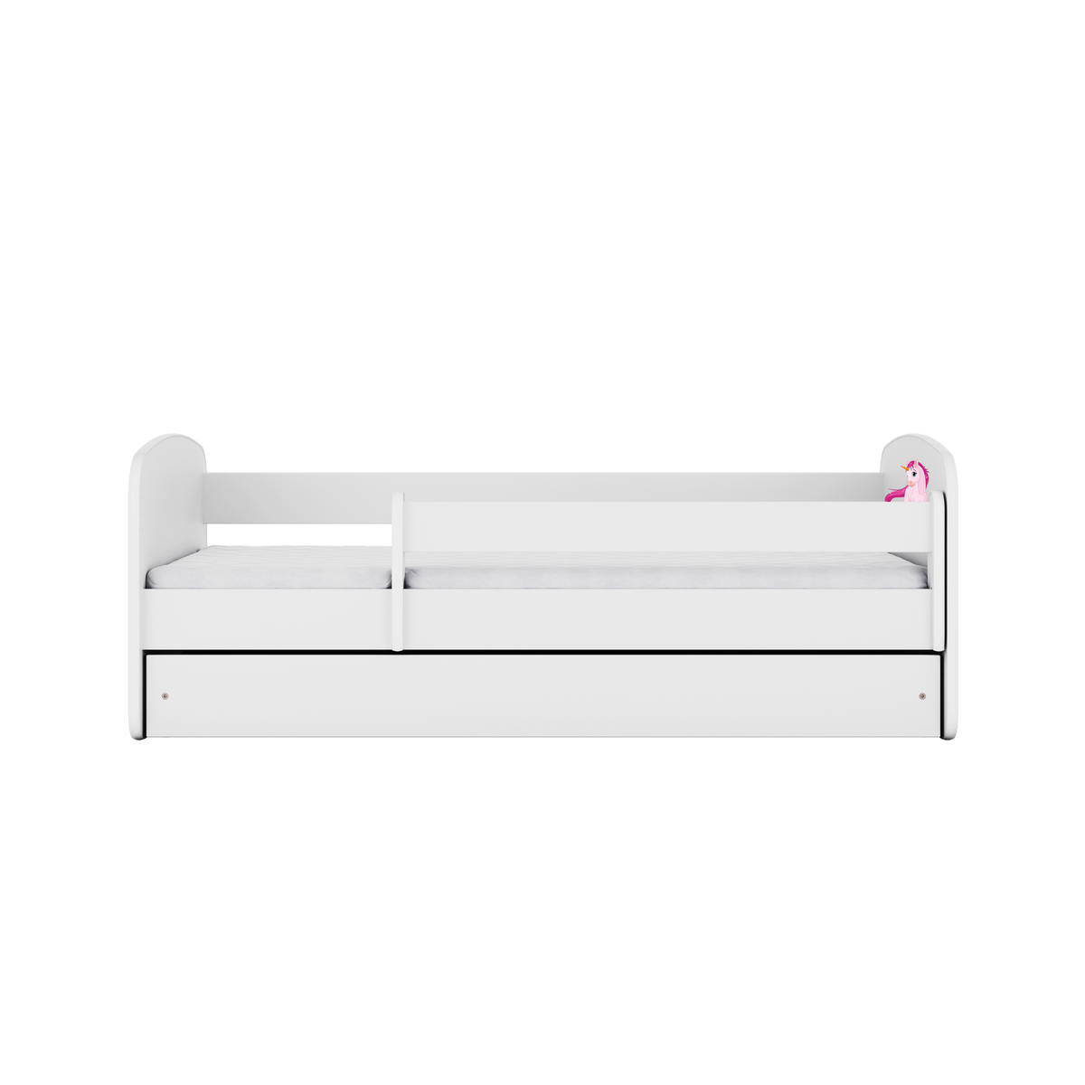 KINDERBETT Einhorn mit Schublade und Matratze 160/80 - Weiß, Holzwerkstoff (80/160cm) - RAUMHIRSCH FURNITURE
