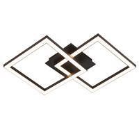 LED-DECKENLEUCHTE Eis 47/30/6 cm - Schwarz, Metall (47/30/6cm) - Nettlife
