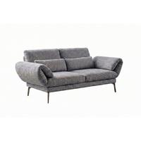 SOFA HOLLY Grau Flachgewebe - Braun/Grau, Textil/Metall (176/90/92cm) - KAWOLA