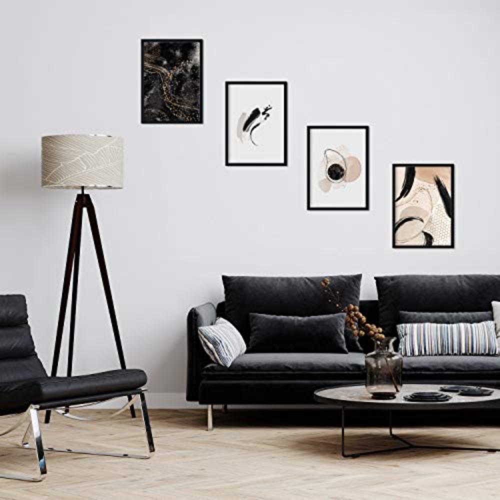 POSTER Set mit 4 Abstrakte Formen und Figuren Braun A4 Rahmenlos - Klar, Papier (29.7/3cm) - Nacnic