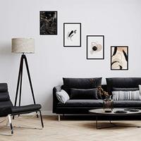 POSTER Set mit 4 Abstrakte Formen und Figuren Braun A4 Rahmenlos - Klar, Papier (29.7/3cm) - Nacnic