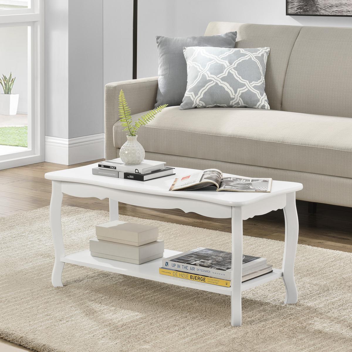 COUCHTISCH Pearl 40/88/42 - Weiß, Holzwerkstoff (88/40/42cm) - [en.casa]