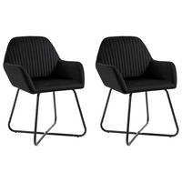 STUHL-SET 2Stk. Hargenbach 61/84/61 cm - Schwarz, Metall (61/84/61cm) - ZMH