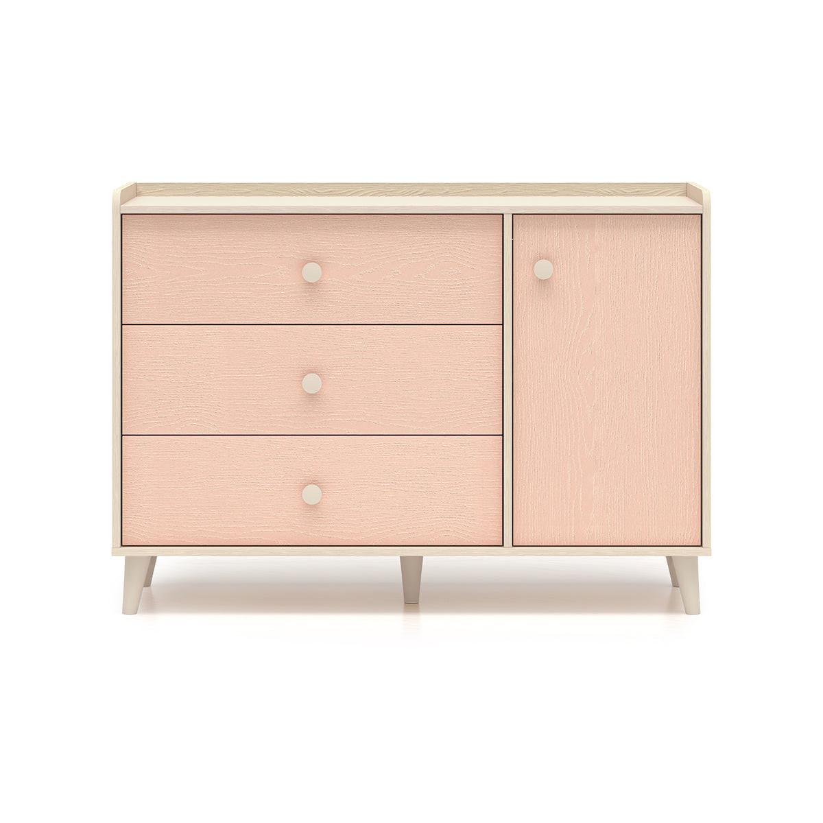 WICKELKOMMODE Alycia Beige - Korallenrosa - Holzeffekt - Beige, Holz (120/85/40cm) - Petits-meubles