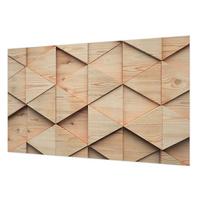 FOTOTAPETE 416x254 cm - Holzmosaik - Beige, Textil (416/254cm) - Wallfluent