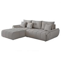 ECKSOFA ARO mit Schlaffunktion und Bettkasten Grau - Schwarz/Grau, Kunststoff/Textil (280/190cm) - Idohome