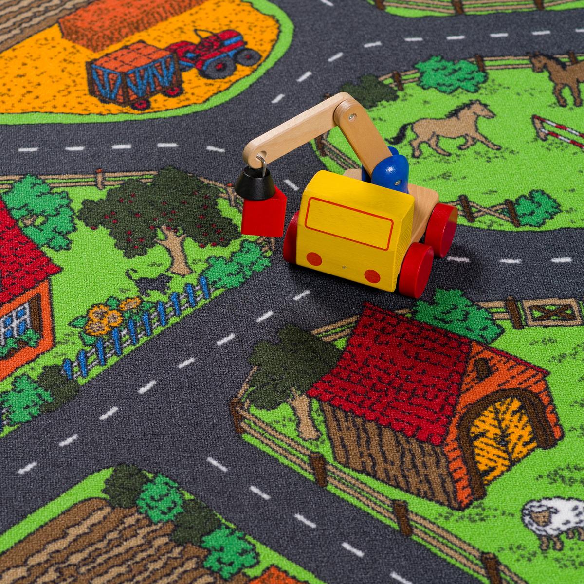 KINDER SPIEL TEPPICH BAUERNHOF - Multicolor, Textil (140/200cm) - Snapstyle