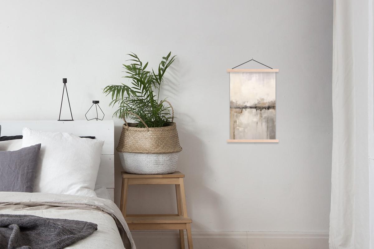 POSTER MIT MAGNETLEISTEN Moderne Kunst - Abstrakt - Beige Deko Wohnzimmer 40x60 cm - Beige, Textil (40/60/0.15cm) - MuchoWow