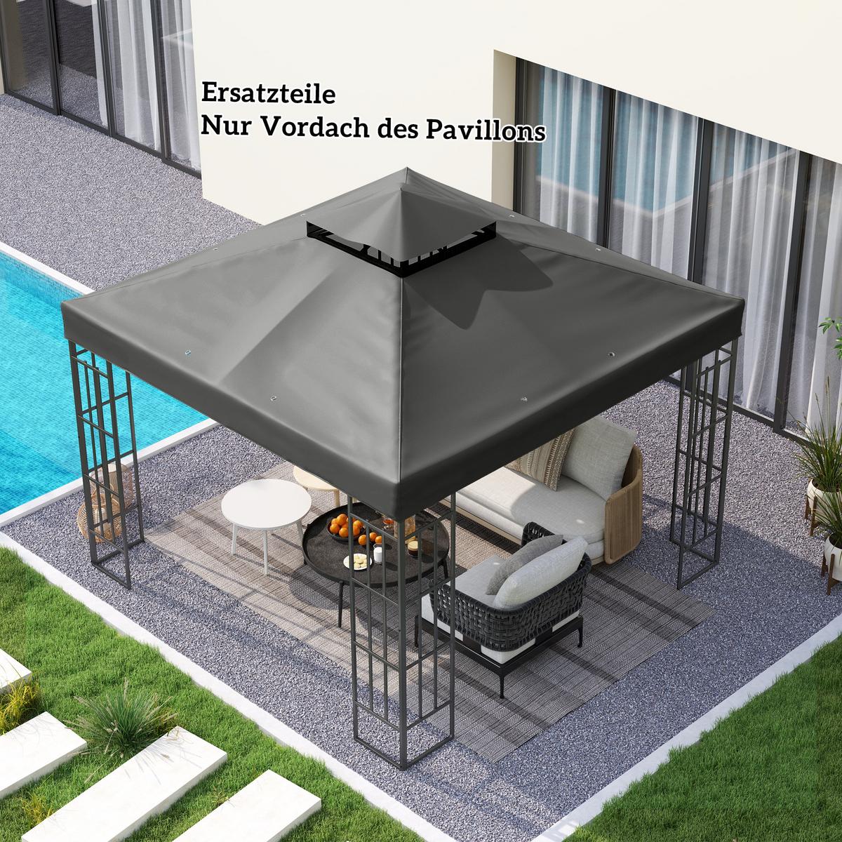 ERSATZDACH für Pavillon 3 x 3 m - Dunkelgrau, Kunststoff (300/1/300cm) - Outsunny