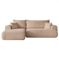 ECKSOFA BLOOM Links mit Schlaffunktion und Bettkasten Beige - Beige, Kunststoff/Textil (263/150cm) - Idohome