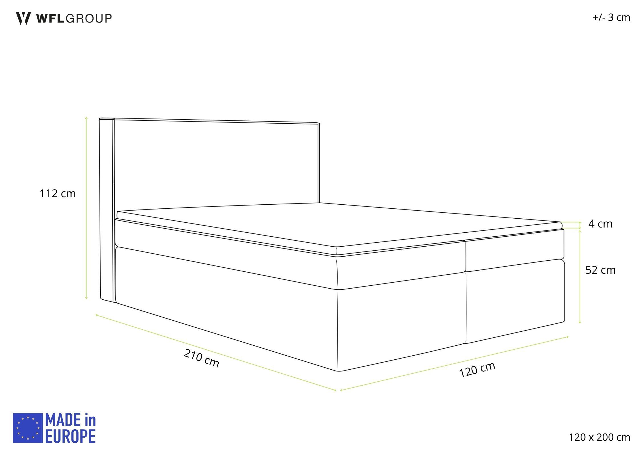 BOXBETT Terra mit Bettkasten, Braun Boucle 120x200 cm – inkl. H3 Matratze und H3 Foam Topper - Braun, Holz/Holzwerkstoff (120/200cm) - WFL GROUP