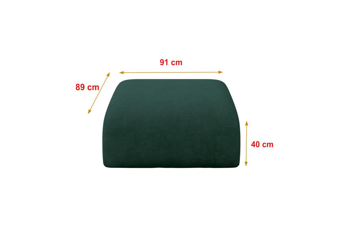 POUF MIRA-PUF 91x89x40 Grün cm Velours Modular Sitzhocker - Dunkelgrün/Schwarz, Holzwerkstoff/Kunststoff (91/40/89cm) - ALTDECOR