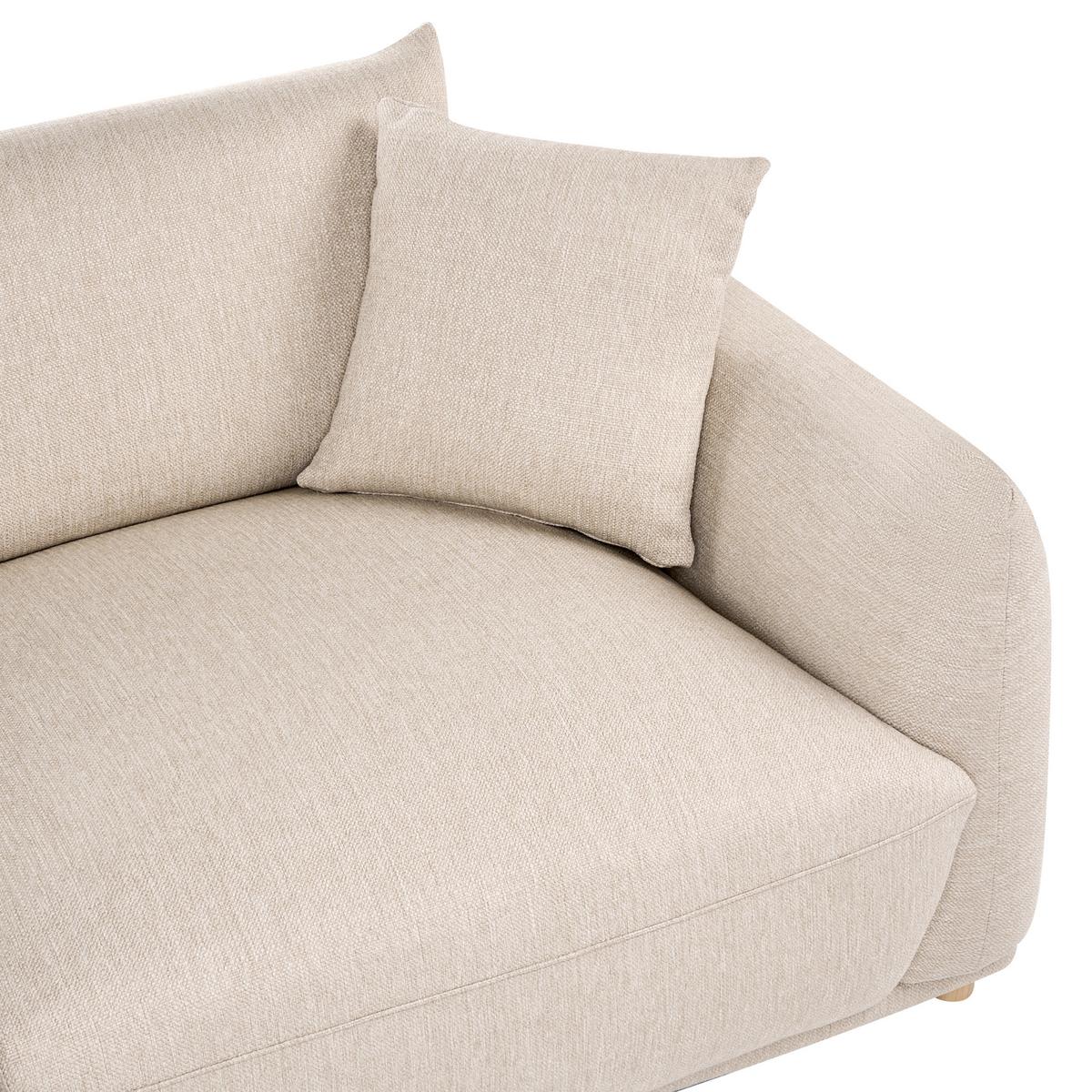 3-SITZER-SOFA Stoff Beige Jubek - Beige, Textil (214/81/104cm) - Beliani