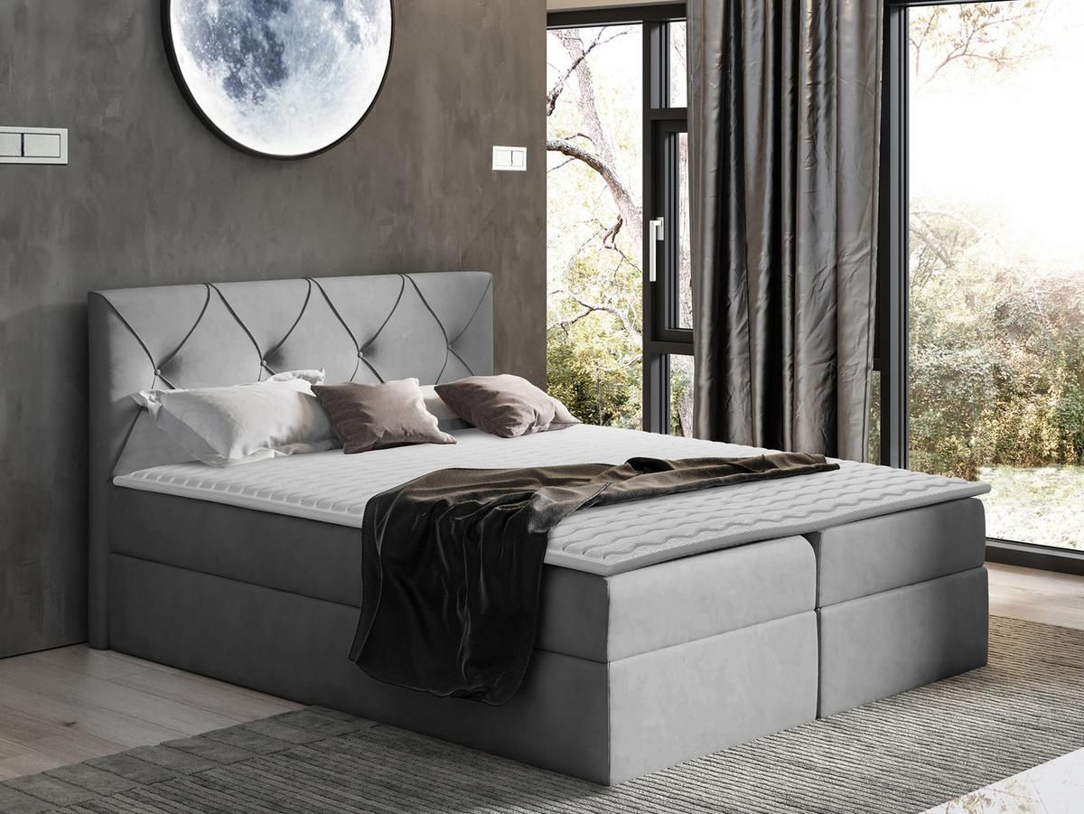 BOXBETT Crystal - H3 - Grau, Holz (140/200cm) - MIRJAN24