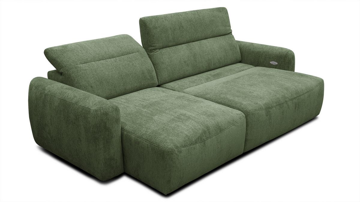 ECKSOFA NERO 4-Sitzer, dunkelgrün - Dunkelgrün/Schwarz, Holz/Textil (272/81/159cm) - Wozimo