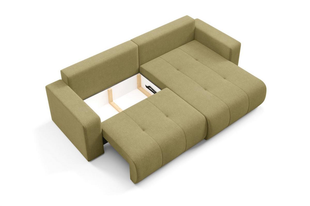 ECKSOFA Augusto - Dunkelgrün, Holzwerkstoff/Textil (244/149cm) - Fun Möbel
