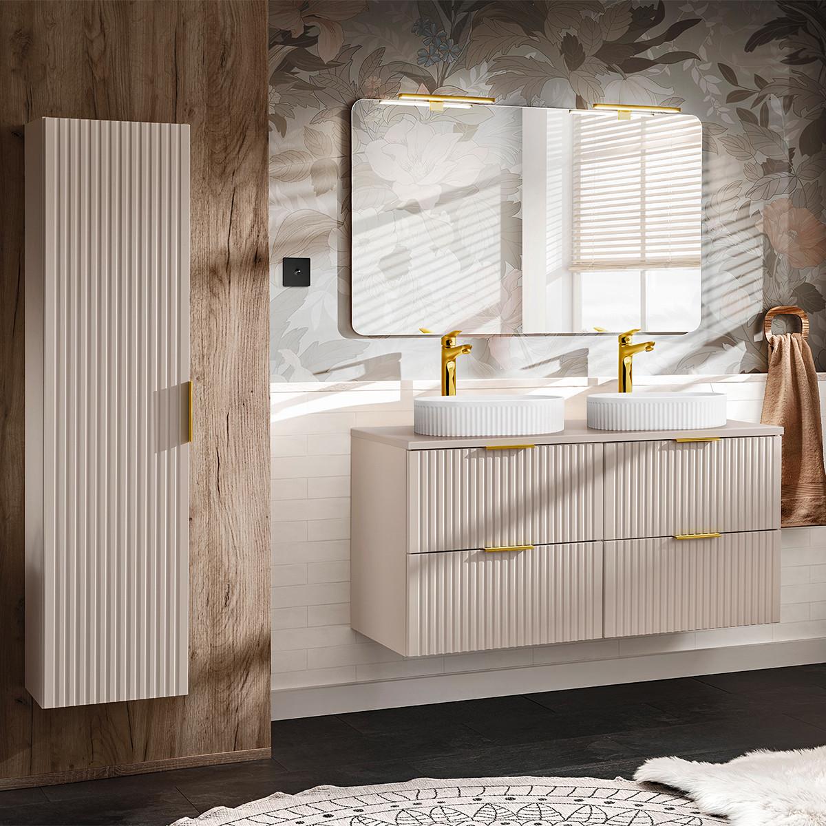 WASCHTISCHUNTERSCHRANK 120.8cm Adriel Beige - Beige, Holzwerkstoff (120.8/59/46cm) - Petits-meubles
