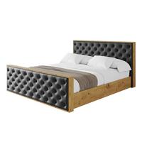 POLSTERBETT mit Bettkasten, Fußteil und Lattenrost, Boxbett mit Matratze H3/H4 - ENZO3-Z 180x200 Schwarz Kunstleder - Schwarz Hochglanz, Holzwerkstoff/Textil (180/200cm) - ALTDECOR
