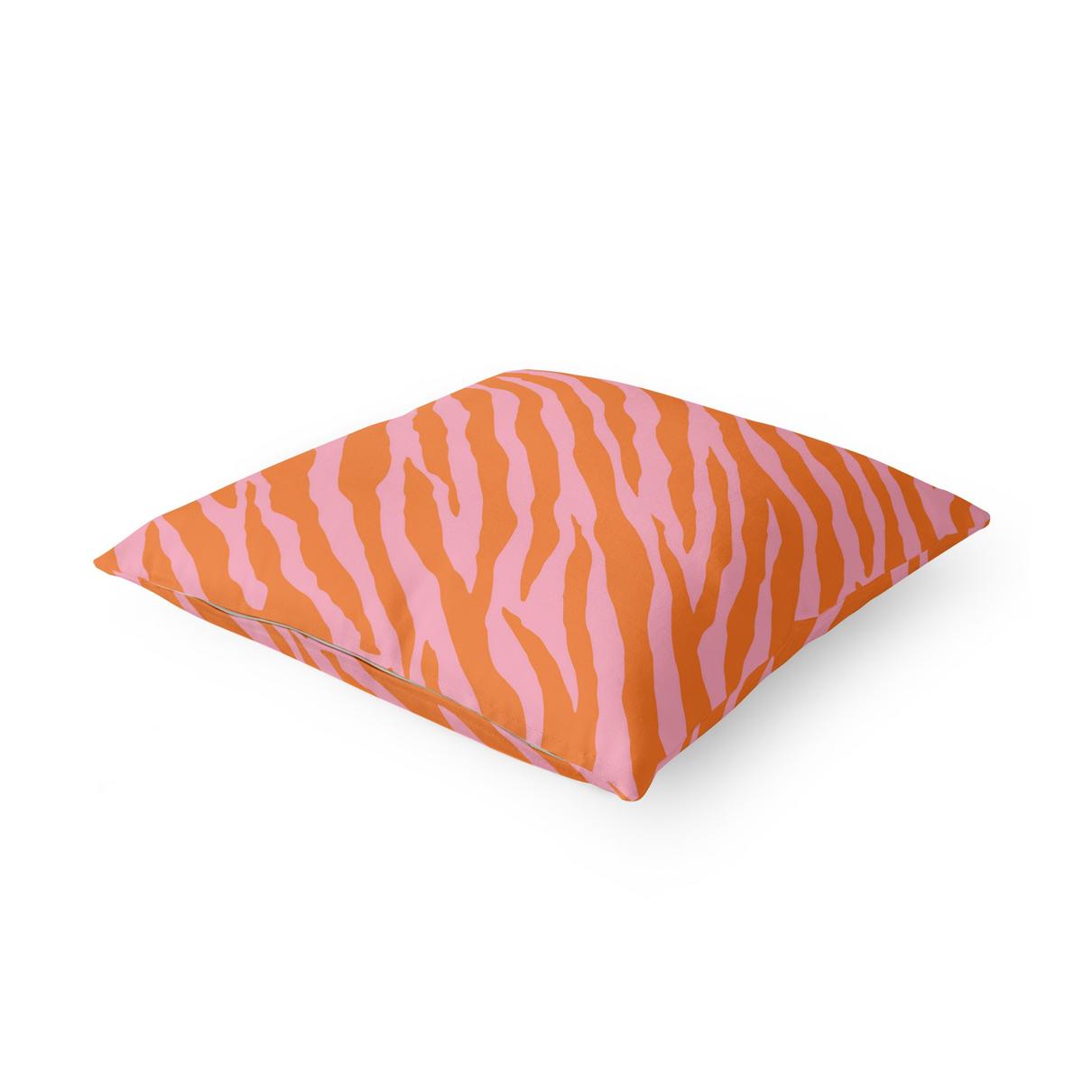 KISSENBEZUG Retro Zebramuster Rosa und Orange 50/50 cm - Orange, Textil (50/50cm) - Bilderwelten