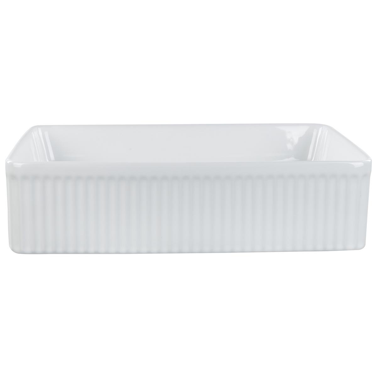 AUFSATZWASCHBECKEN Weiß 50/34 cm Keramik Geldo - Weiß, Keramik (50/13/34cm) - Beliani