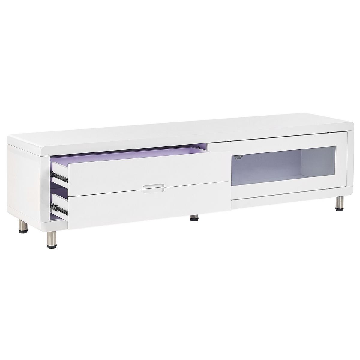 TV-MÖBEL Weiß PEMBORKE 39/158/43 cm - Weiß, Holzwerkstoff (158/43/39cm) - Beliani