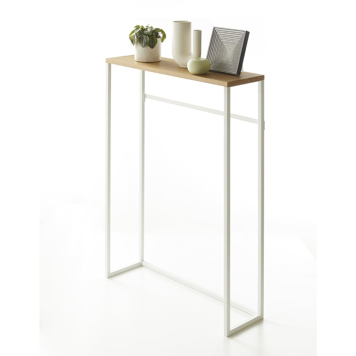 KONSOLENTISCH aus Metall und Holz - L60 cm - Weiß, Metall (19/18.5/80.5cm) - Yamazaki