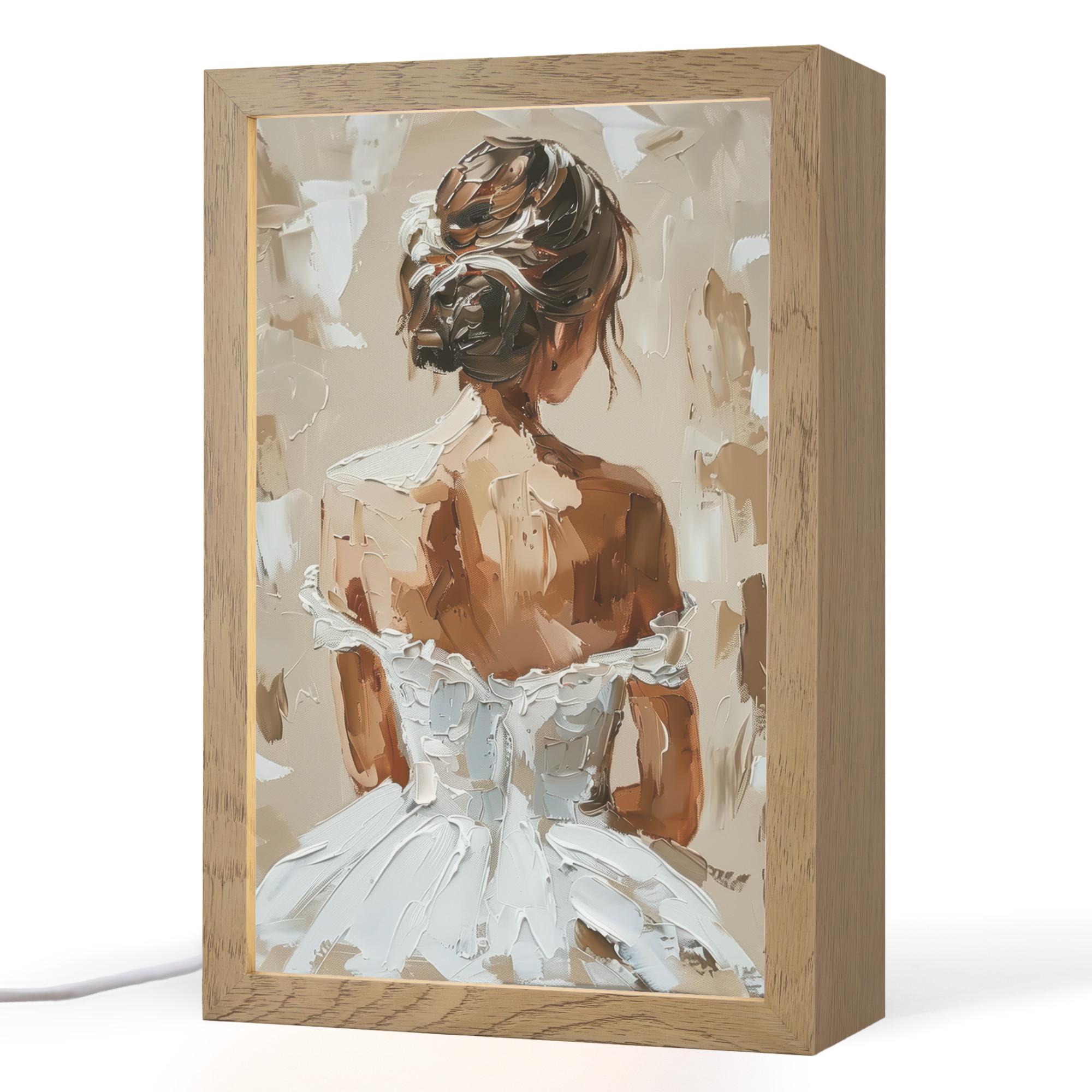 TISCHLEUCHTE Frau - Farbe - Abstrakt - Beige - Modern 20x30 cm - Brombeere, Holzwerkstoff (8/20/30cm) - OnlyWow