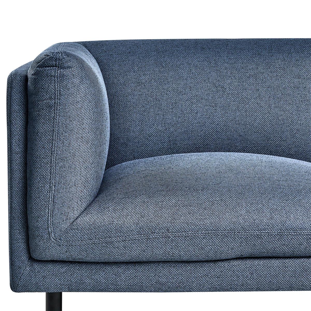 3-SITZER-SOFA Stoff Dunkelblau Vorgod - Dunkelblau, Textil (221/76/84cm) - Beliani