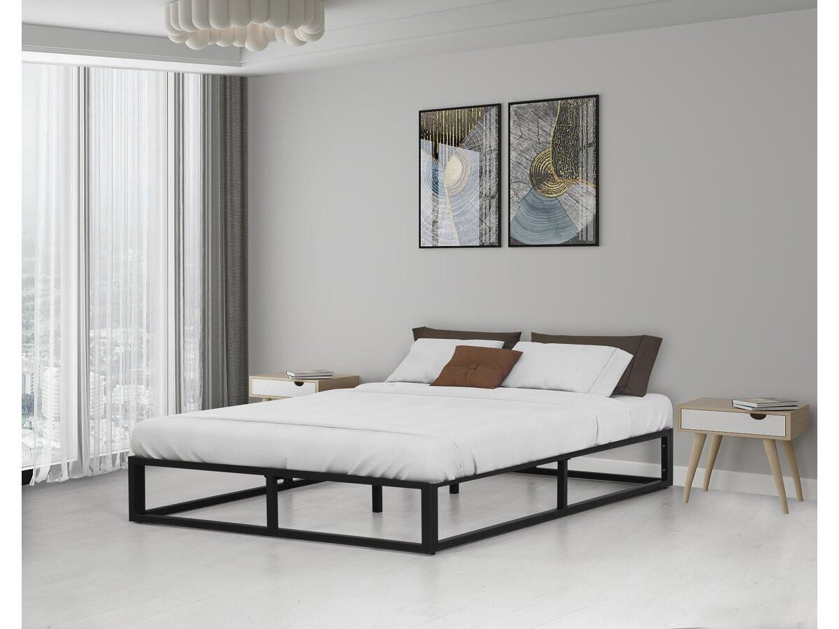 LATTENROST cadre de lit en métal 160 x 200 cm - noir Schwarz - Schwarz, Metall (200/160cm) - Habitat Garten