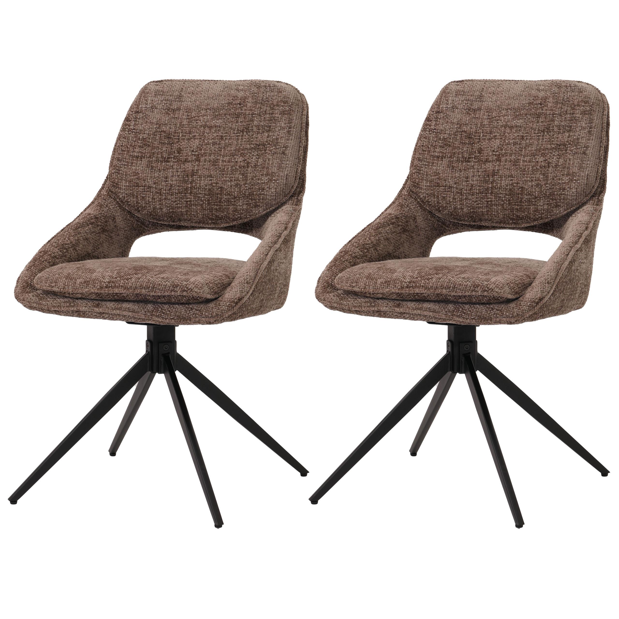 ESSZIMMERSTUHL Braun 2er-Set - Braun, Textil (55/87/55cm) - MCW