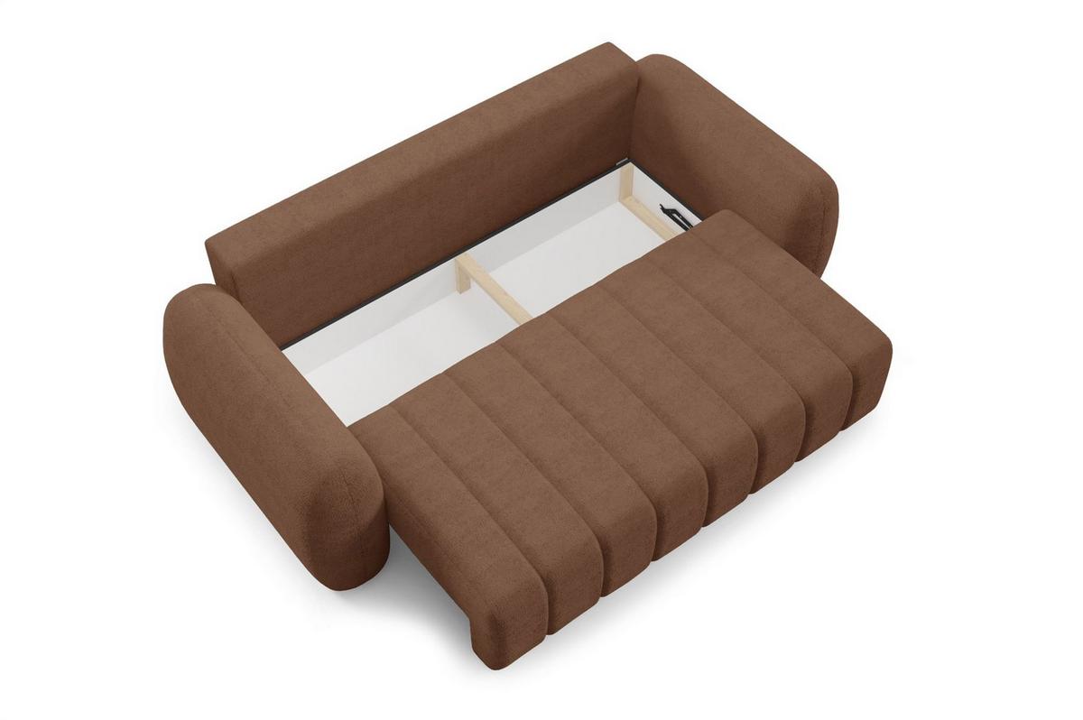 SCHLAFSOFA Caria - Rotbraun, Holzwerkstoff/Textil (266/95/110cm) - Fun Möbel