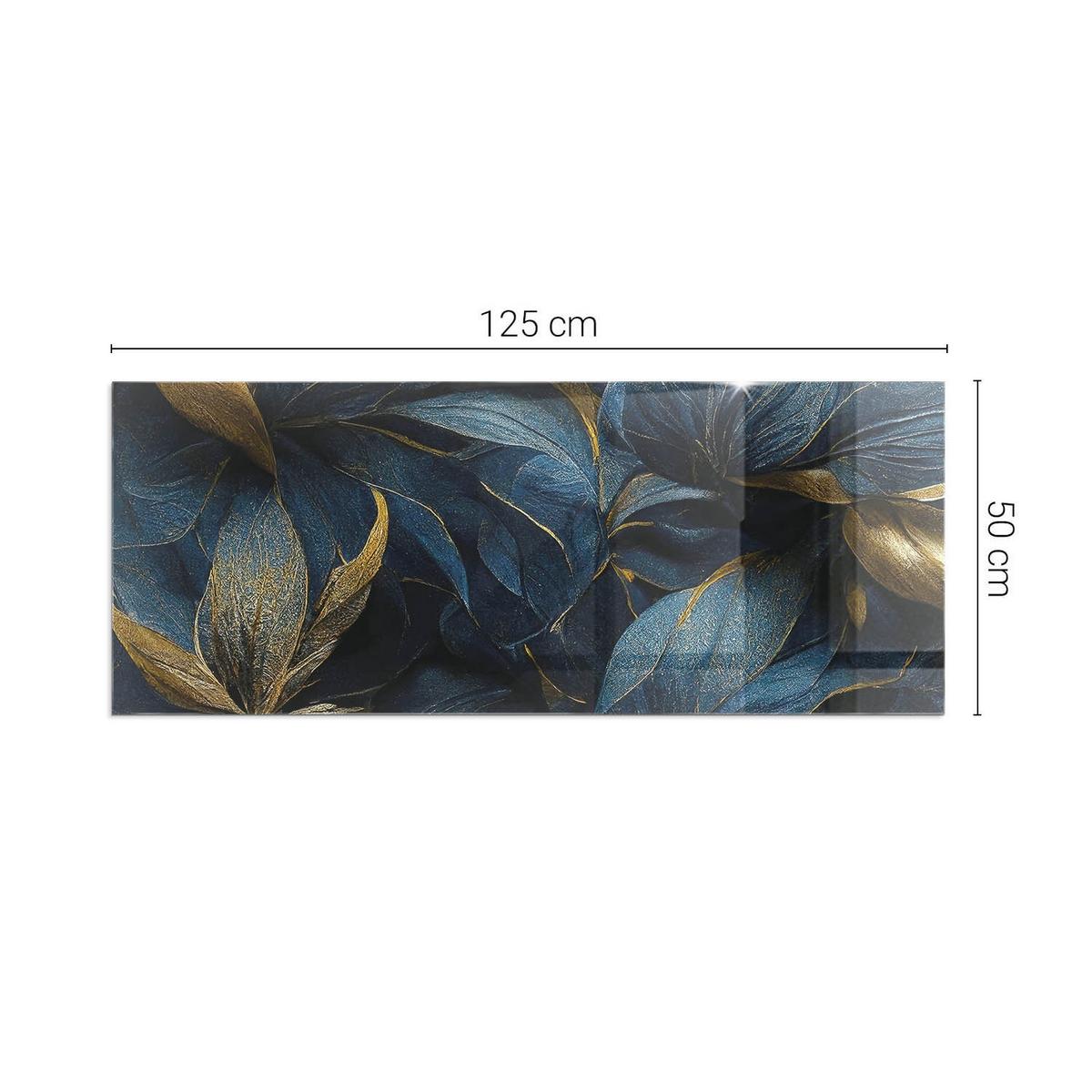 GLASPLATTE für Kamin 125x50 cm - Dunkelblau, Glas (125/50/0.4cm) - TULUP