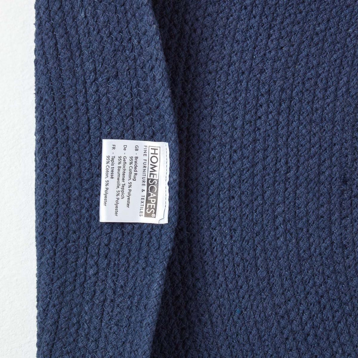 TEPPICHLÄUFER geflochten oval 66/200 cm - Dunkelblau, Textil (66/200cm) - Homescapes