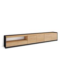 LOWBOARD, Eiche Schwarz, 310/37/50cm - Eichefarben, Holzwerkstoff (310/50/37cm) - Skraut Home